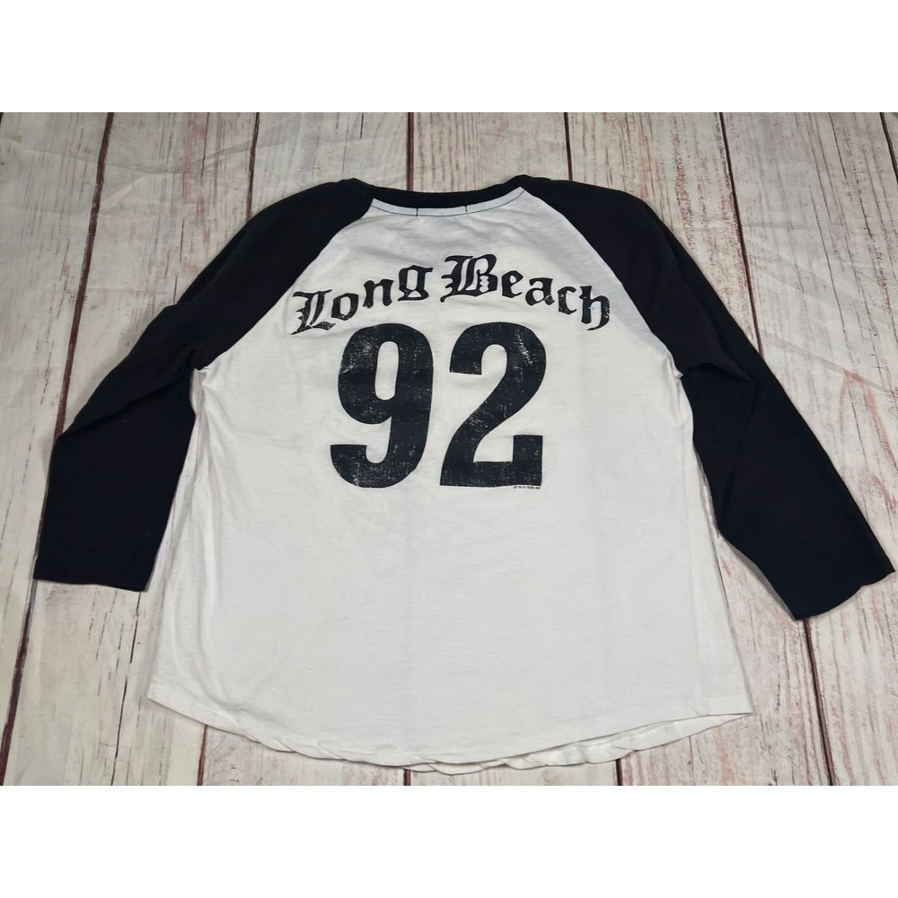 Forever 21 Sublime Long Beach 92 Graphic Raglan Baseball Tee Black White Small - Picture 2 of 6